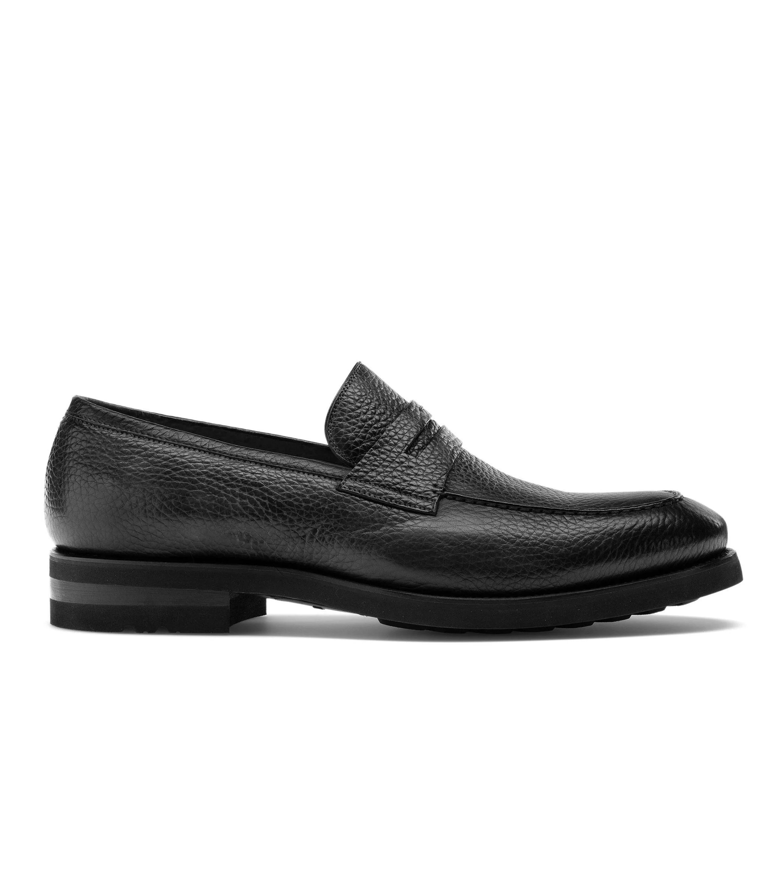 Black Leather Toscana Penny Loafer