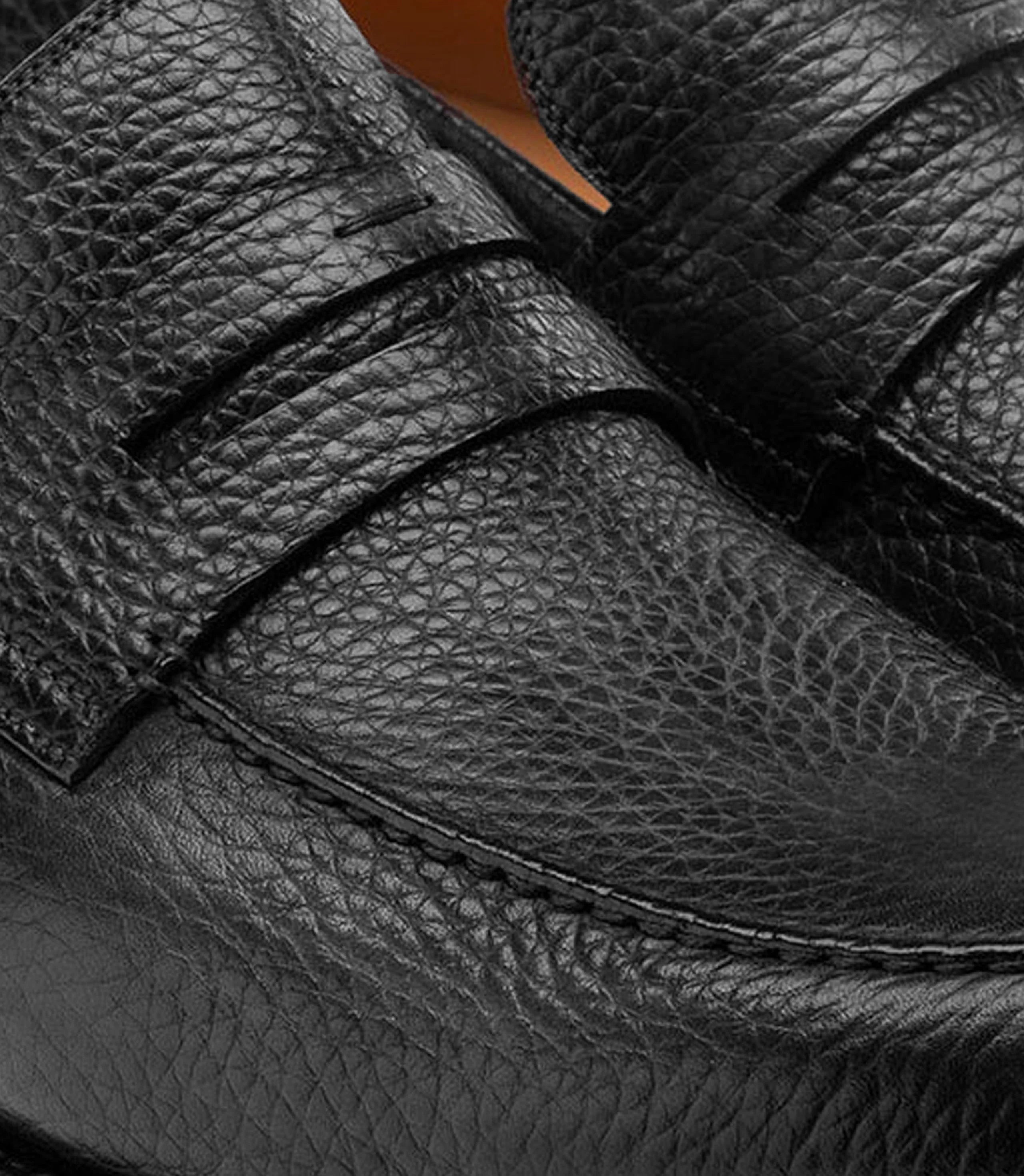 Black Leather Toscana Penny Loafer