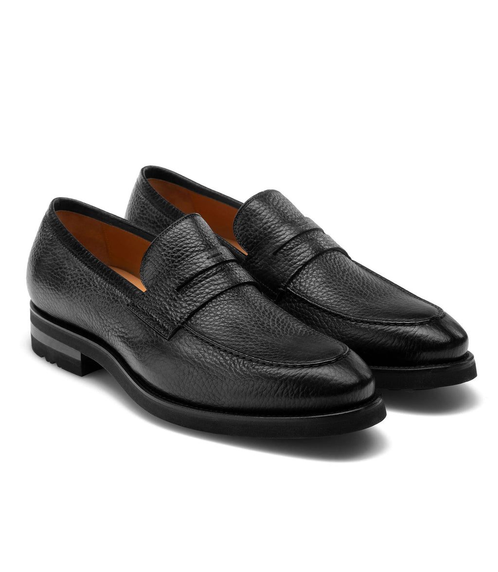 Black Leather Toscana Penny Loafer