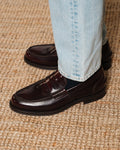 Burgundy Brown Leather Milano Penny Loafer