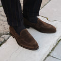Brown Suede Leather Roma Penny Loafer