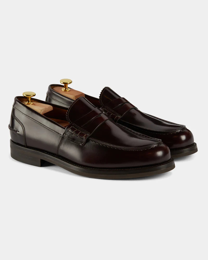 Burgundy Brown Leather Milano Penny Loafer