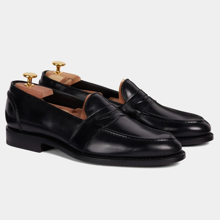 Black Leather Torino Penny Loafer