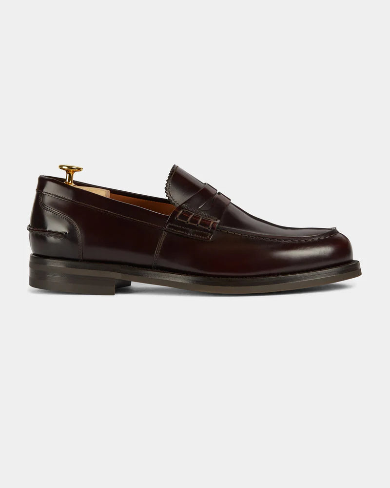 Burgundy Brown Leather Milano Penny Loafer