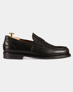 Black Leather Venezia Penny Loafer