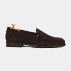 Brown Suede Leather Roma Penny Loafer