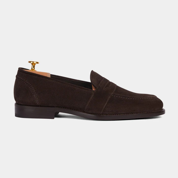 Brown Suede Leather Roma Penny Loafer