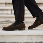 Brown Suede Leather Roma Penny Loafer