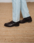 Burgundy Brown Leather Milano Penny Loafer