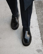 Black Leather Firenze Penny Loafer