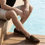 Brown Suede Leather Stefano Penny Loafer