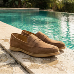 Beige Suede Leather Massimo Penny Loafer