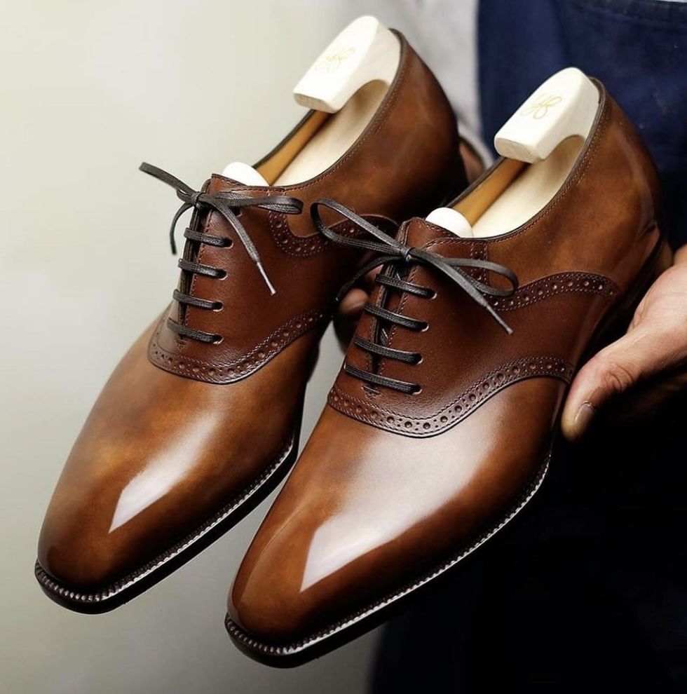 Tan Leather Matteo Oxford - Italian