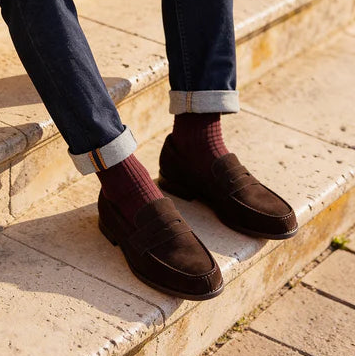 Brown Suede Leather Renzo Tassel Loafer