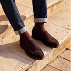 Brown Suede Leather Renzo Tassel Loafer