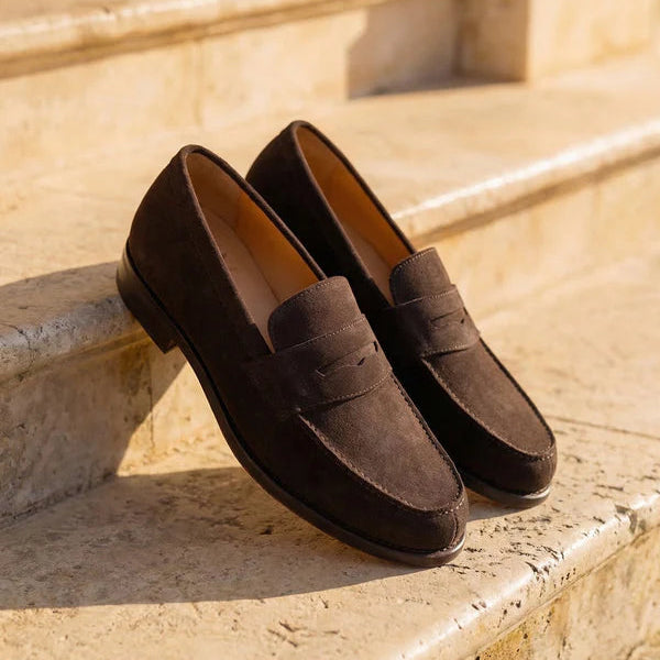 Brown Suede Leather Renzo Tassel Loafer