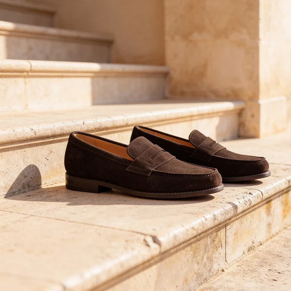Brown Suede Leather Renzo Tassel Loafer