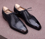 Black Leather Alonzo Oxford - Italian