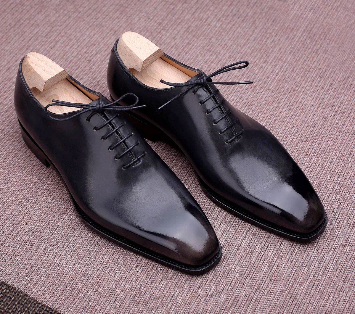 Black Leather Alonzo Oxford - Italian