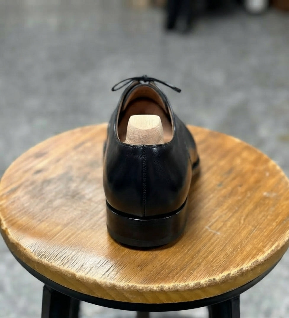 Black Leather Sterling Oxford - Italian