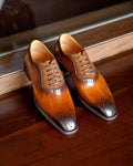 Tan Leather Amalfi Brogue Oxford - Italian