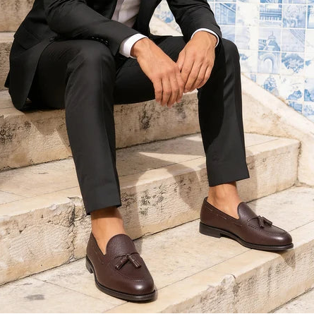 Brown Leather Pietro Tassel Loafer