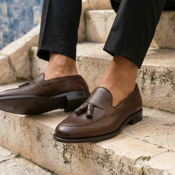 Brown Leather Pietro Tassel Loafer