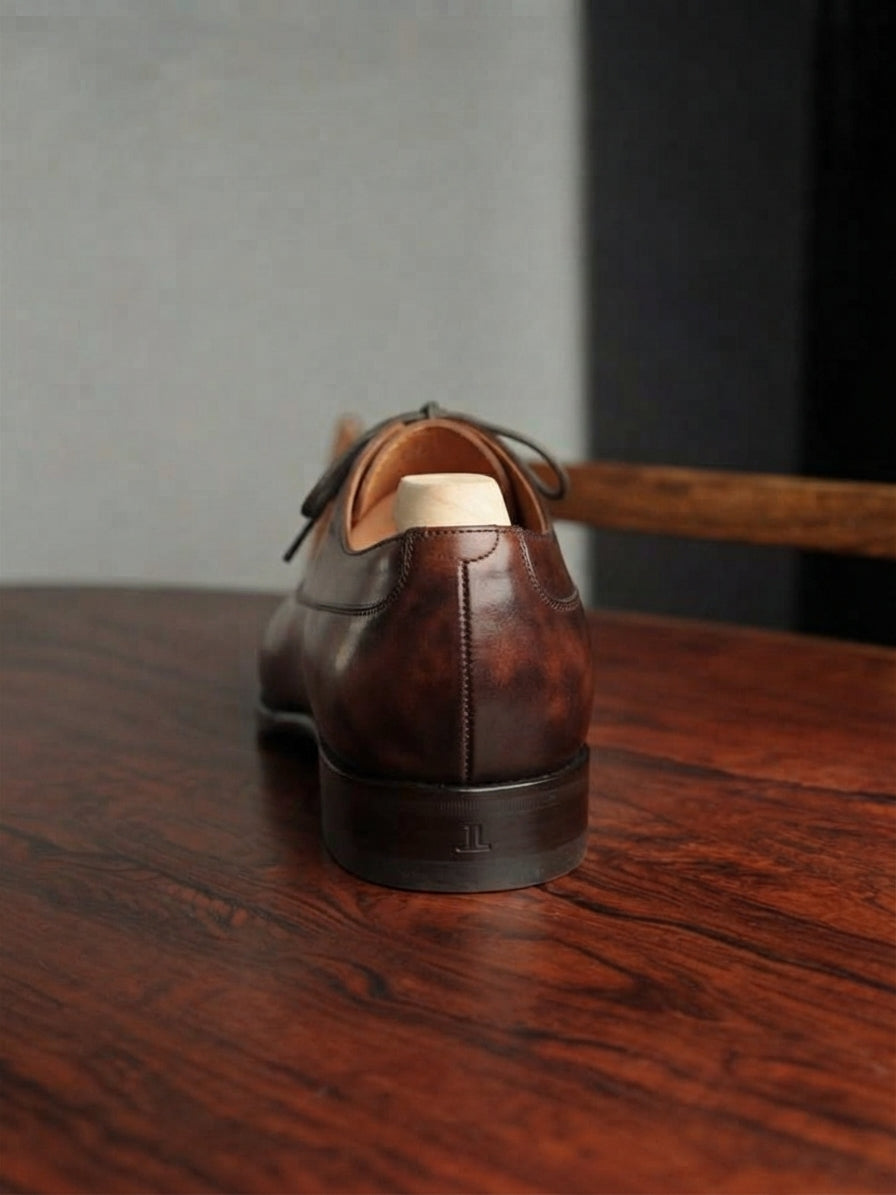 Brown Leather Valentino Brogue Oxford - Italian