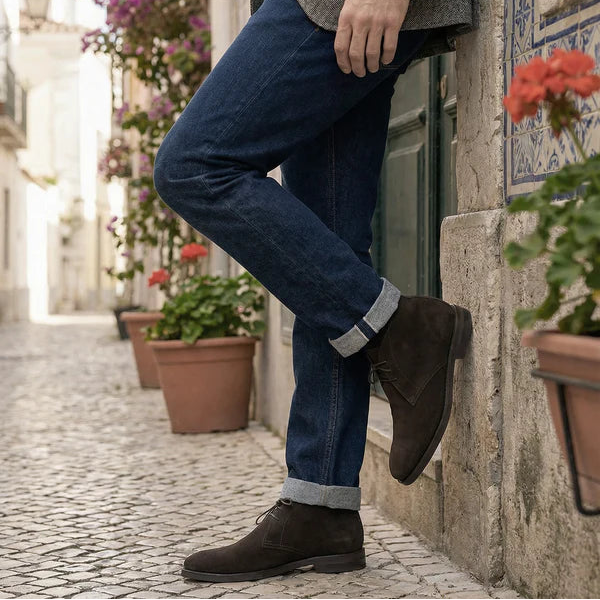 Brown Suede Leather Matteo Chukka Boot - Italian