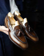 Tan Leather Santino Tassel Loafer