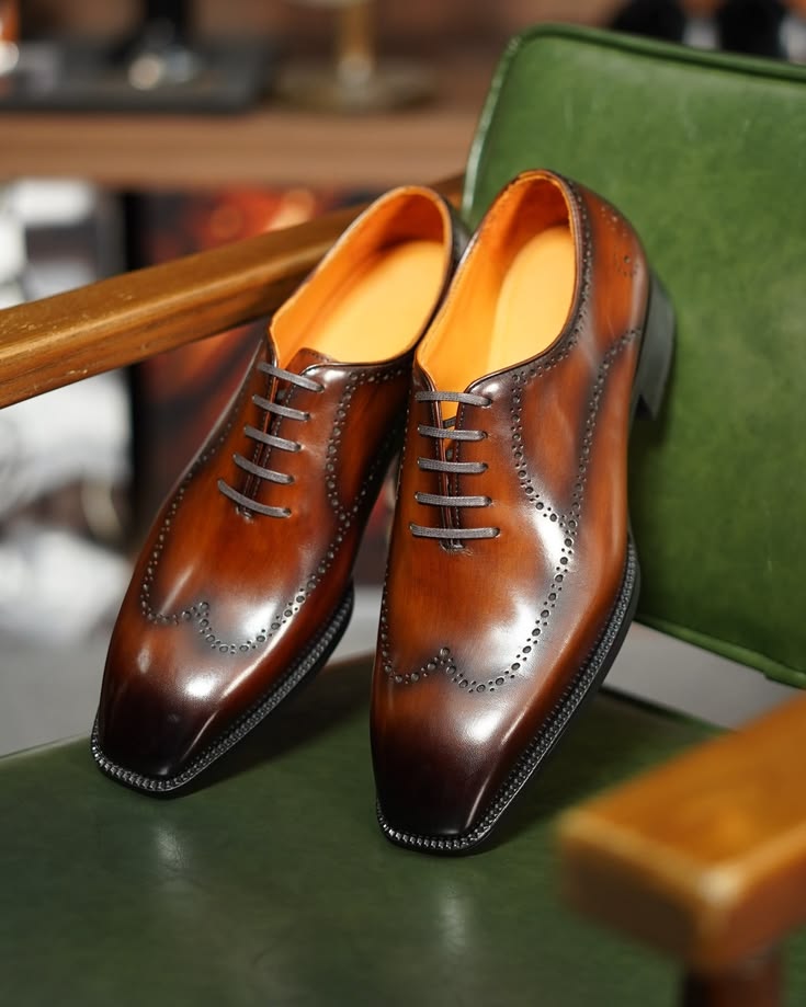 Brown Leather Trieste Brogue Oxford - Italian