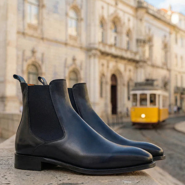 Black Leather Brescia Chelsea Boot - Italian