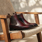 Burgundy Leather Padova Chelsea Boot - Italian