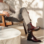 Burgundy Leather Padova Chelsea Boot - Italian