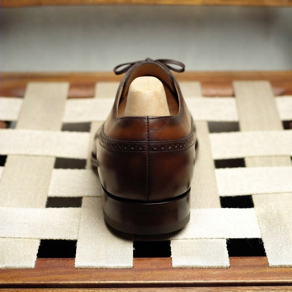 Brown Leather Alessio Brogue Oxford - Italian