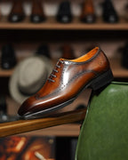 Brown Leather Trieste Brogue Oxford - Italian