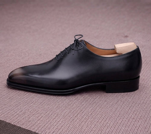 Black Leather Alonzo Oxford - Italian