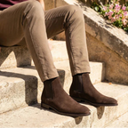 Brown Suede Leather Cortina Chelsea Boot - Italian