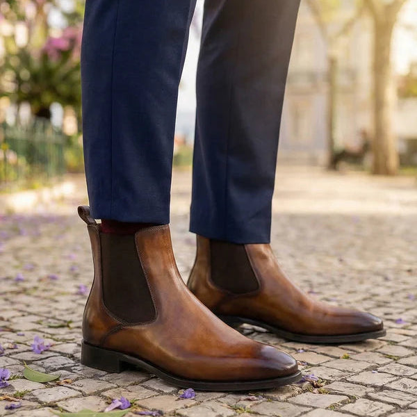 Tan Leather Treviso Chelsea Boot - Italian