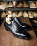 Black Leather Regent Brogue Oxford - Italian