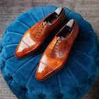 Tan Leather Enzo Brogue Oxford - Italian