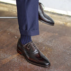 Burgundy Brown Leather Positano Brogue Oxford - Italian