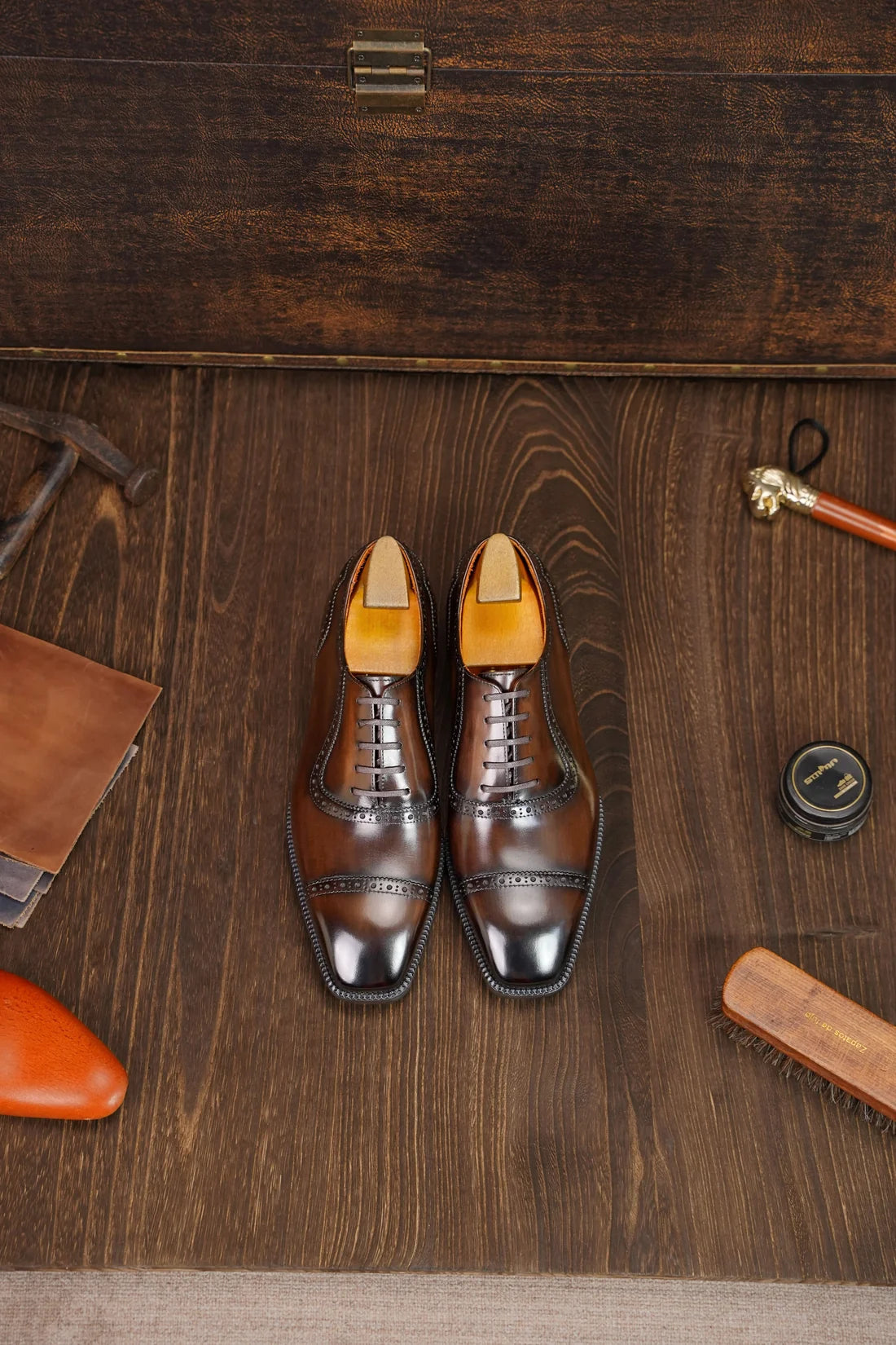 Brown Leather Capri Brogue Oxford - Italian