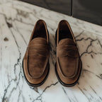 Brown Suede Leather Tiziano Penny Loafer