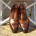 Brown Leather Sicilia Brogue Oxford - Italian