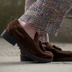 Brown Suede Leather Vincenzo Tassel Loafer