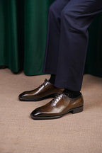 Brown Leather Pisa Wholecut Oxford - Italian