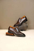 Brown Leather Pisa Wholecut Oxford - Italian