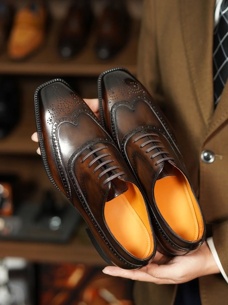Brown Leather Sorrento Brogue Oxford - Italian