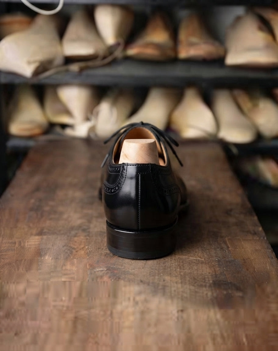 Black Leather Regent Brogue Oxford - Italian